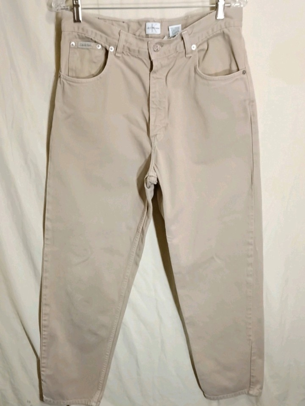 Vintage Calvin Klein Jeans Mens 33 (33x30) Tan Garment Dye Easy Fit Straight Leg